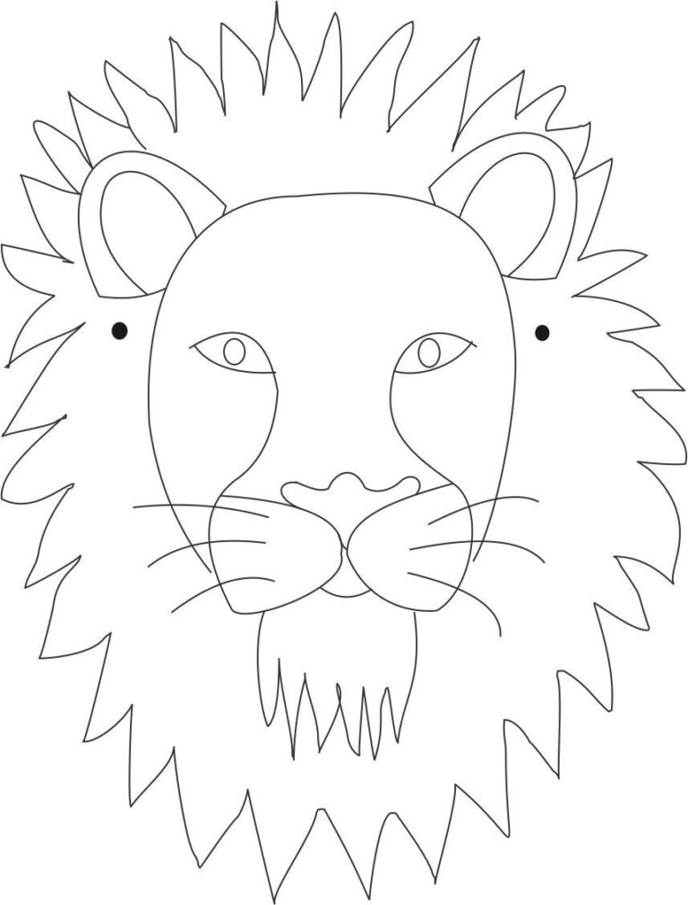 Lion Mask Printable Coloring Page For Kids