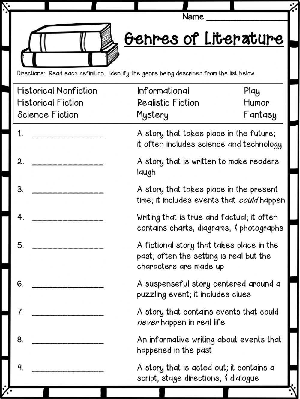 Literary Genres ESL Worksheet By Athink Worksheets Library Literary Genres ESL Worksheet By Athink Worksheets Library