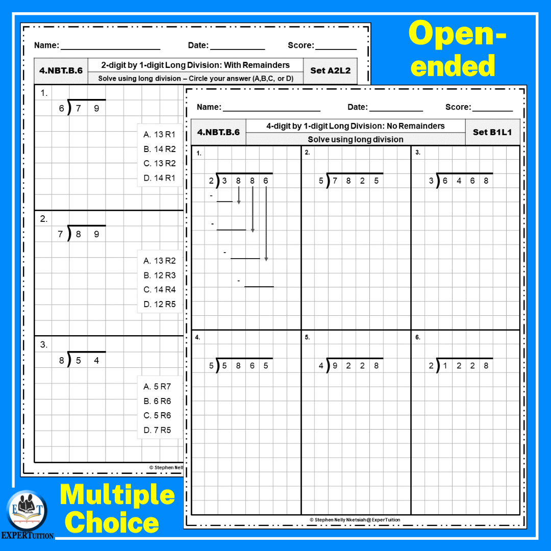 Long Division With And Without Remainders Practice Worksheets Bundle Made By Teachers Long Division With And Without Remainders Practice Worksheets Bundle Made By Teachers
