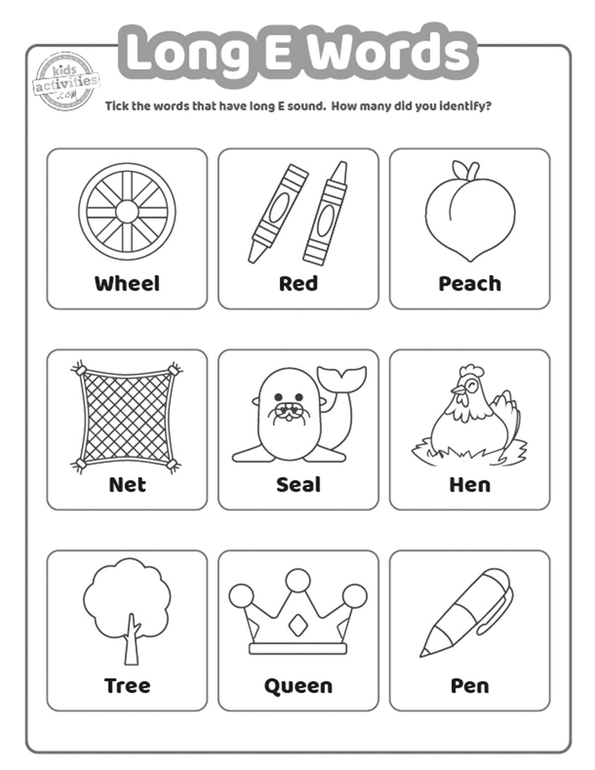 Printable Long E Worksheets Printable Long E Worksheets