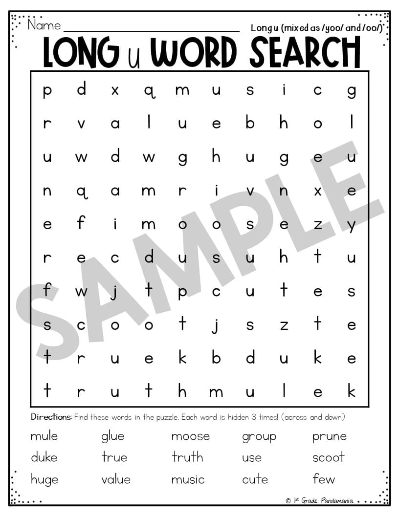 Free Long U Worksheets 1st Grade Free Long U Worksheets 1st Grade