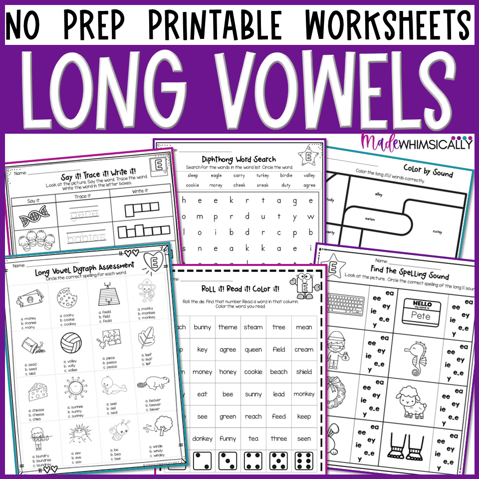 Long Vowel Worksheets Vowel Team U0026 CVCe Printables And Phonics Long Vowel Worksheets Vowel Team U0026 CVCe Printables And Phonics