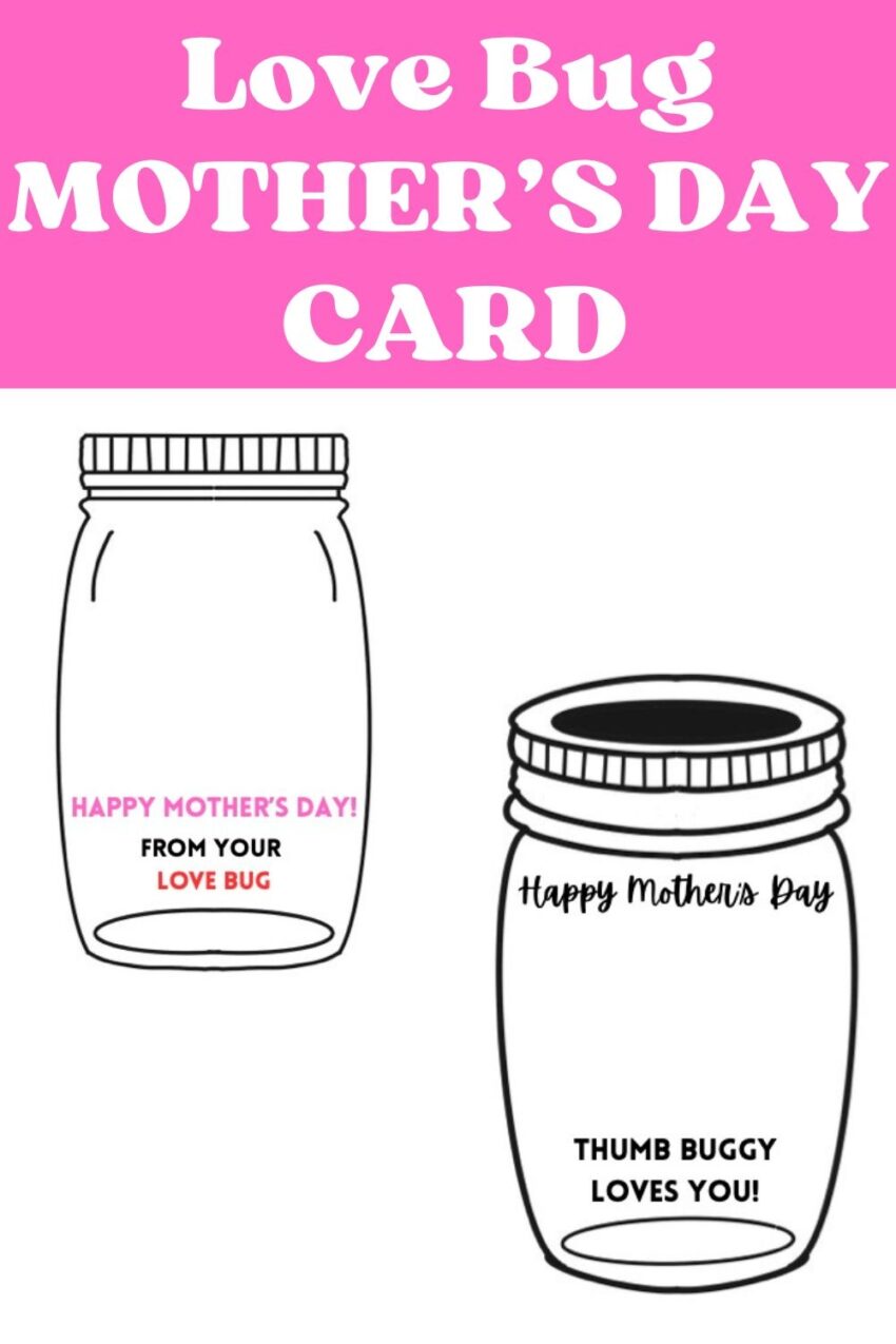 Love Bug Thumbprint Mother s Day Cards