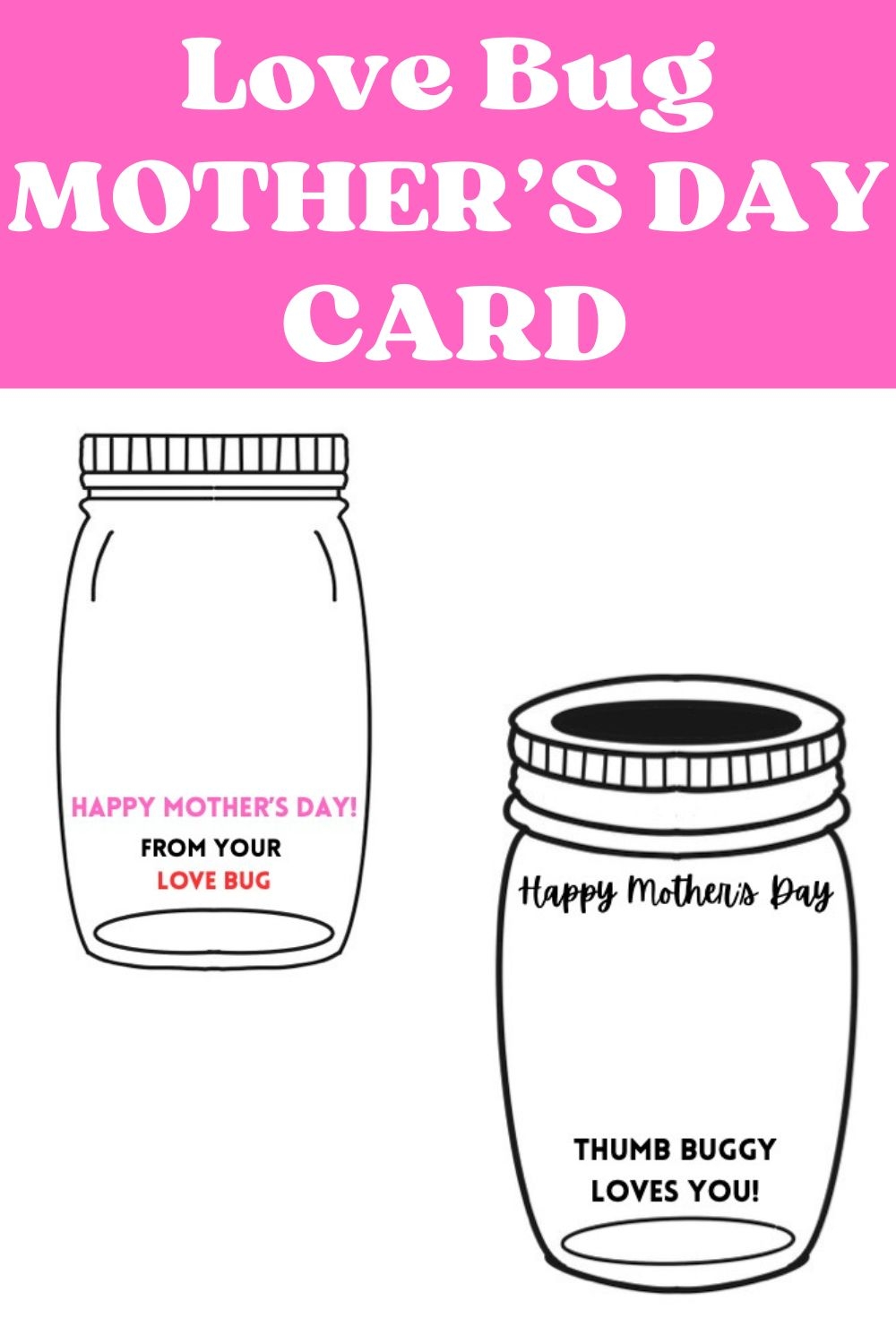 Love Bug Thumbprint Mother s Day Cards 