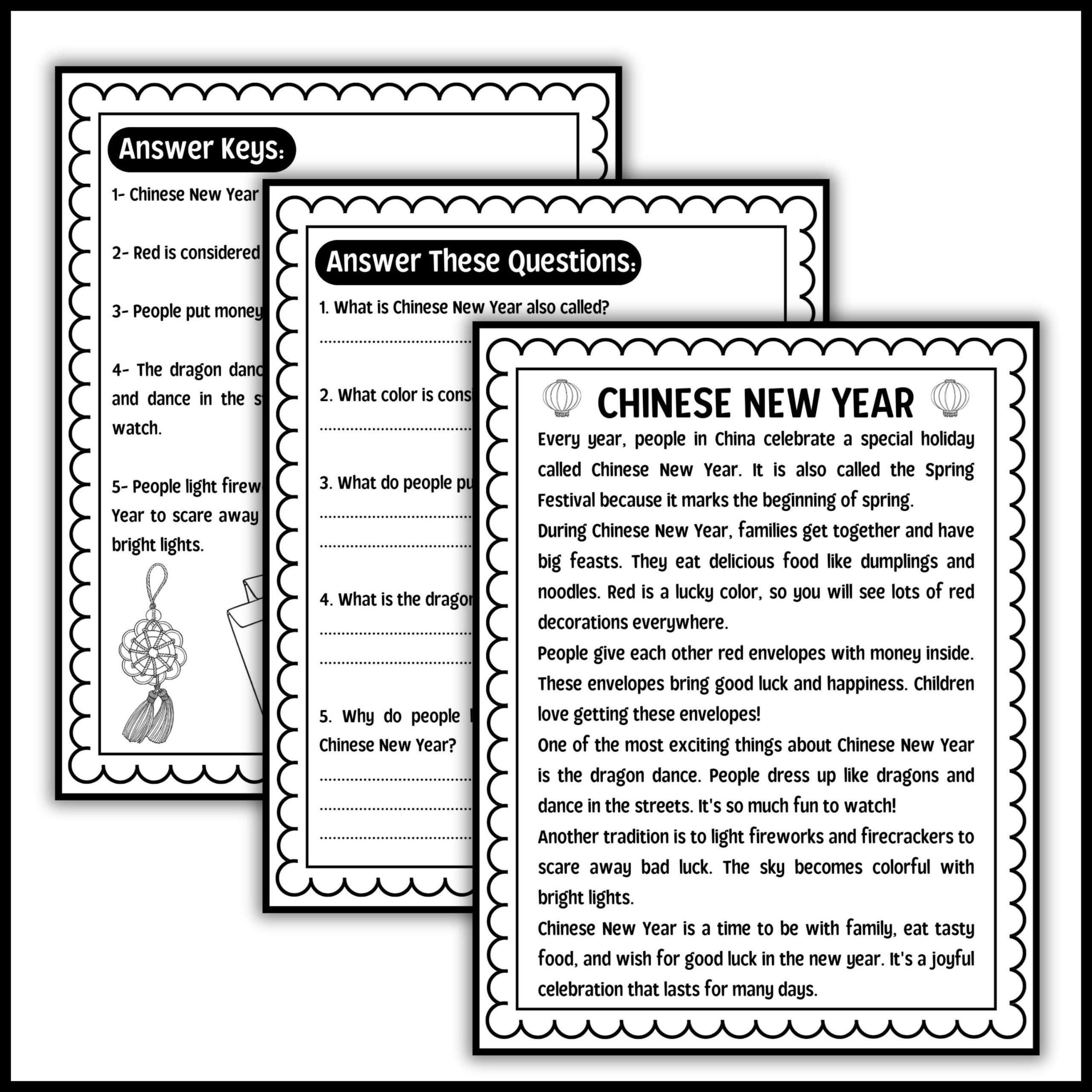Lunar New Year Reading Comprehension Passage Chinese New Year 2024 Dragon Lunar New Year Reading Comprehension Passage Chinese New Year 2024 Dragon