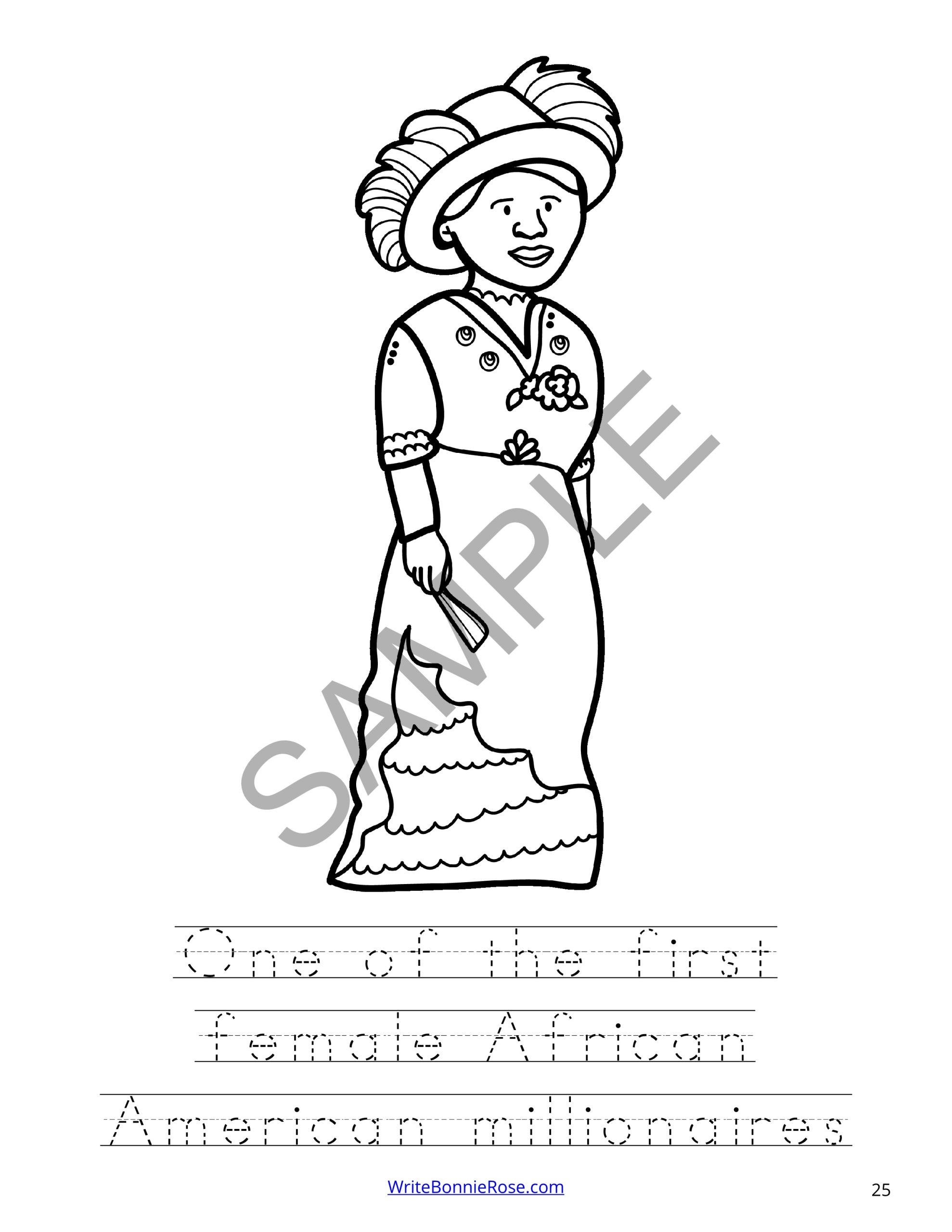 Madam C J Walker Coloring Book Level A Made By Teachers