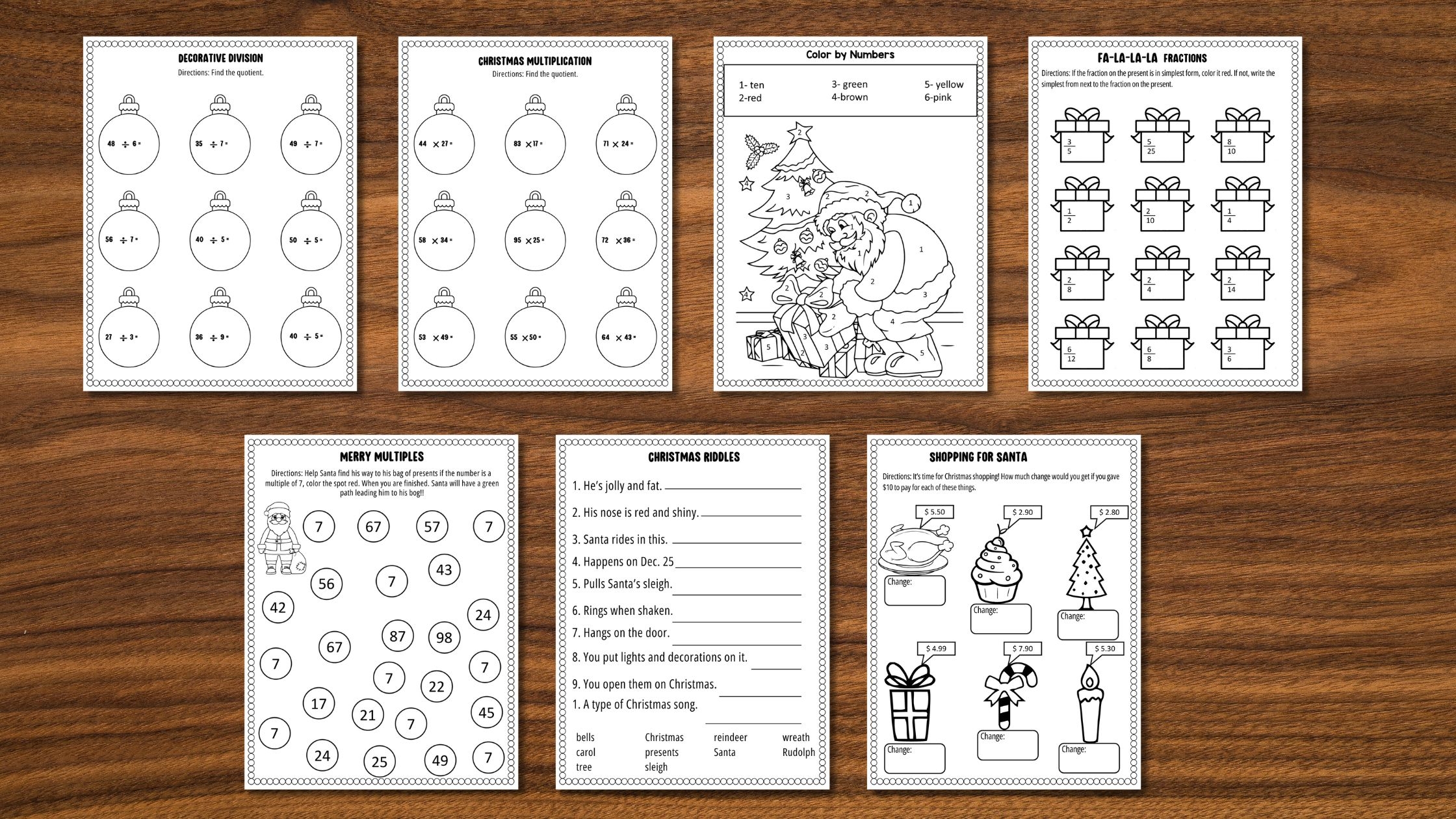 Holiday Math Worksheets Holiday Math Worksheets