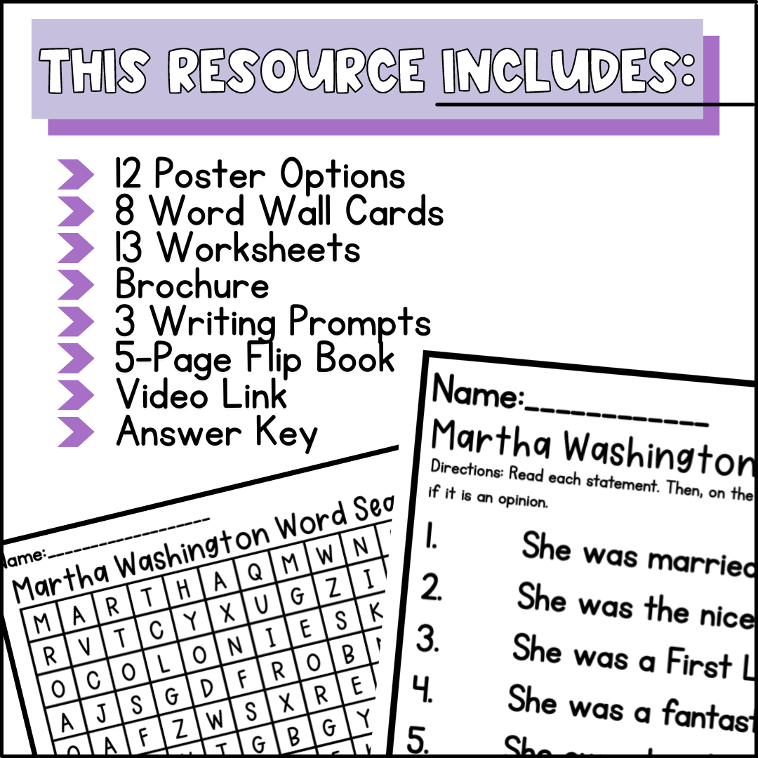 Martha Washington Biography Activities Worksheets Flip Book And Report Made By Teachers Martha Washington Biography Activities Worksheets Flip Book And Report Made By Teachers
