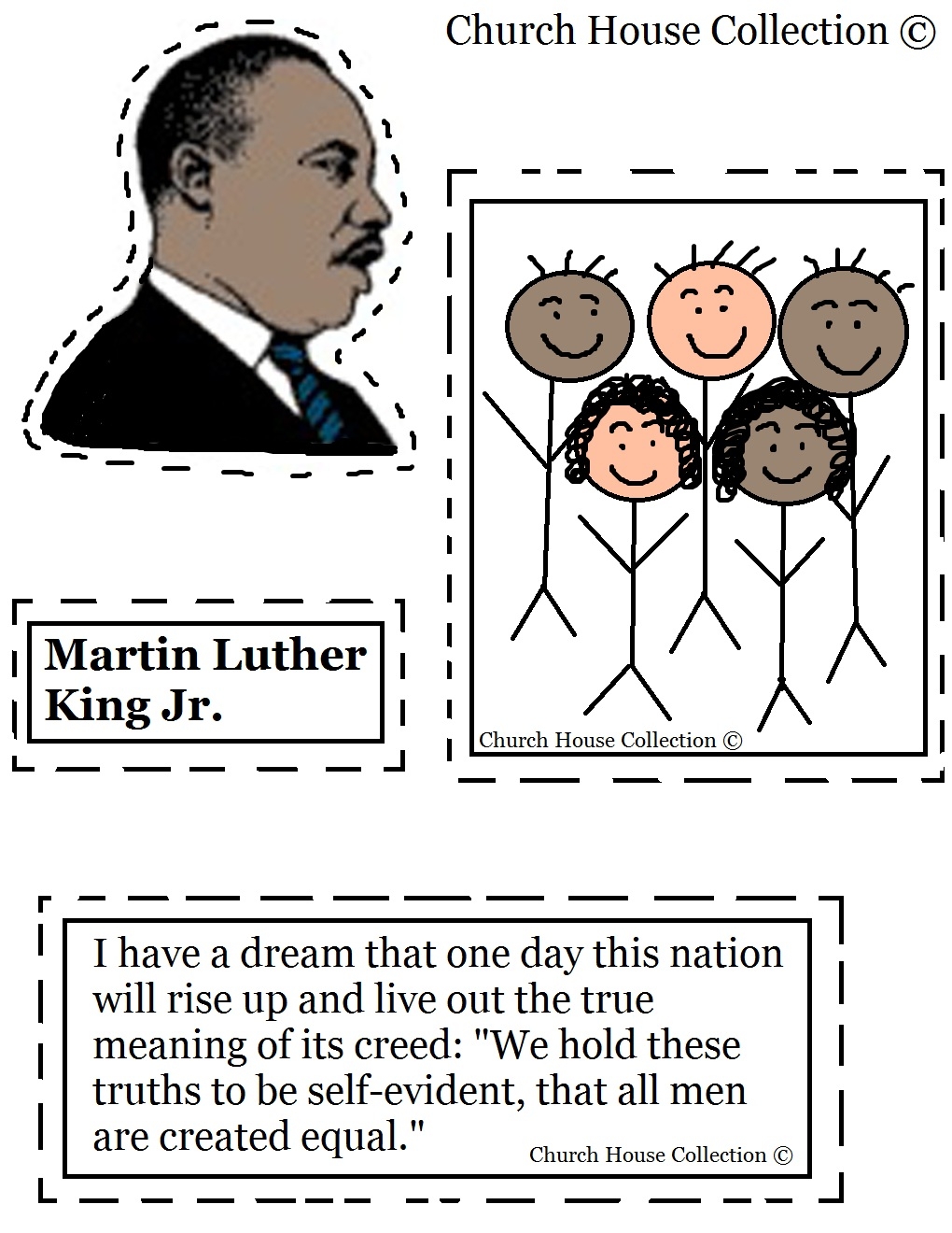Martin Luther King Jr Craft Cutout Activity