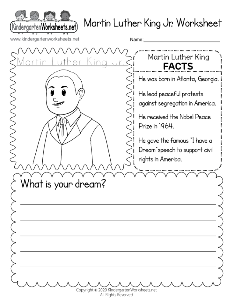 Martin Luther King Jr Worksheet Free Printable Digital U0026 PDF