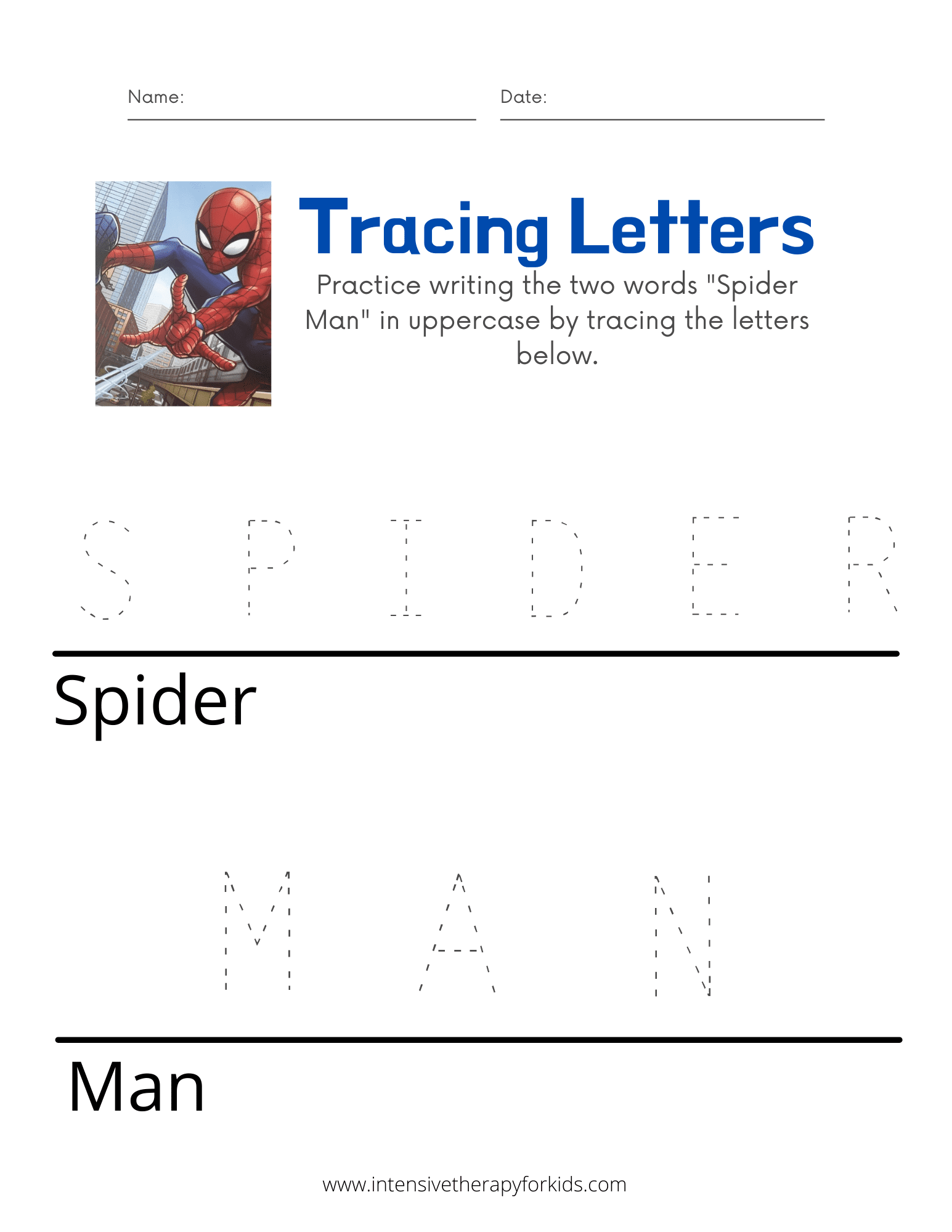 Free Printable Spiderman Worksheets Preschool Free Printable Spiderman Worksheets Preschool