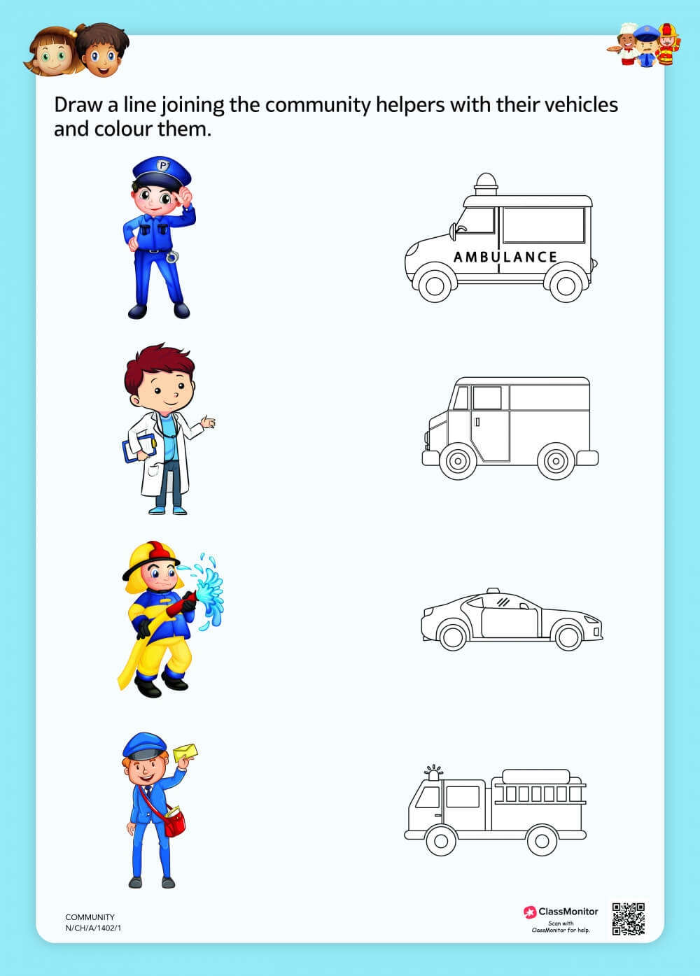Printable Community Helpers Matching Worksheets Printable Community Helpers Matching Worksheets