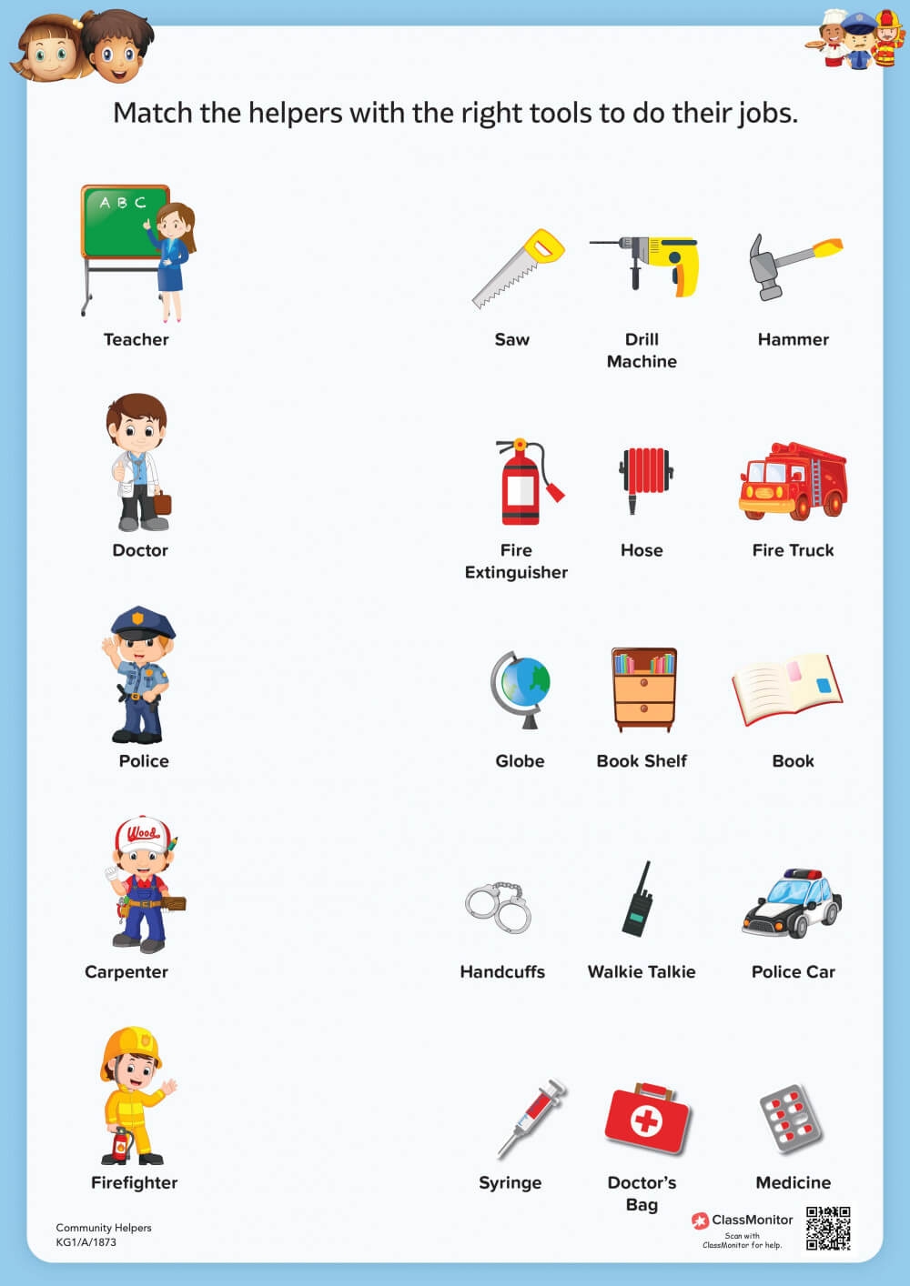 Match The Community Helpers With The Right Tools ClassMonitor Worksheets Library Match The Community Helpers With The Right Tools ClassMonitor Worksheets Library