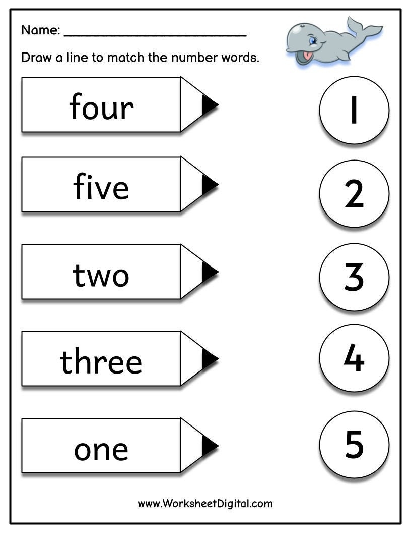 Match The Word And Number Worksheet Numbers 1 30 Large Numbers Print Preschool Kindergarten Homeschool Homework Reading Numbers 1 30 Etsy