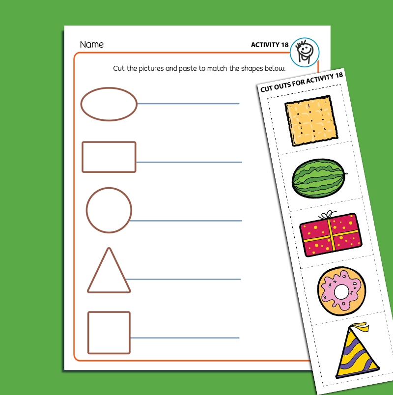 Match Trace and Paste Preschool Pre writing Activity Match Trace and Paste Preschool Pre writing Activity