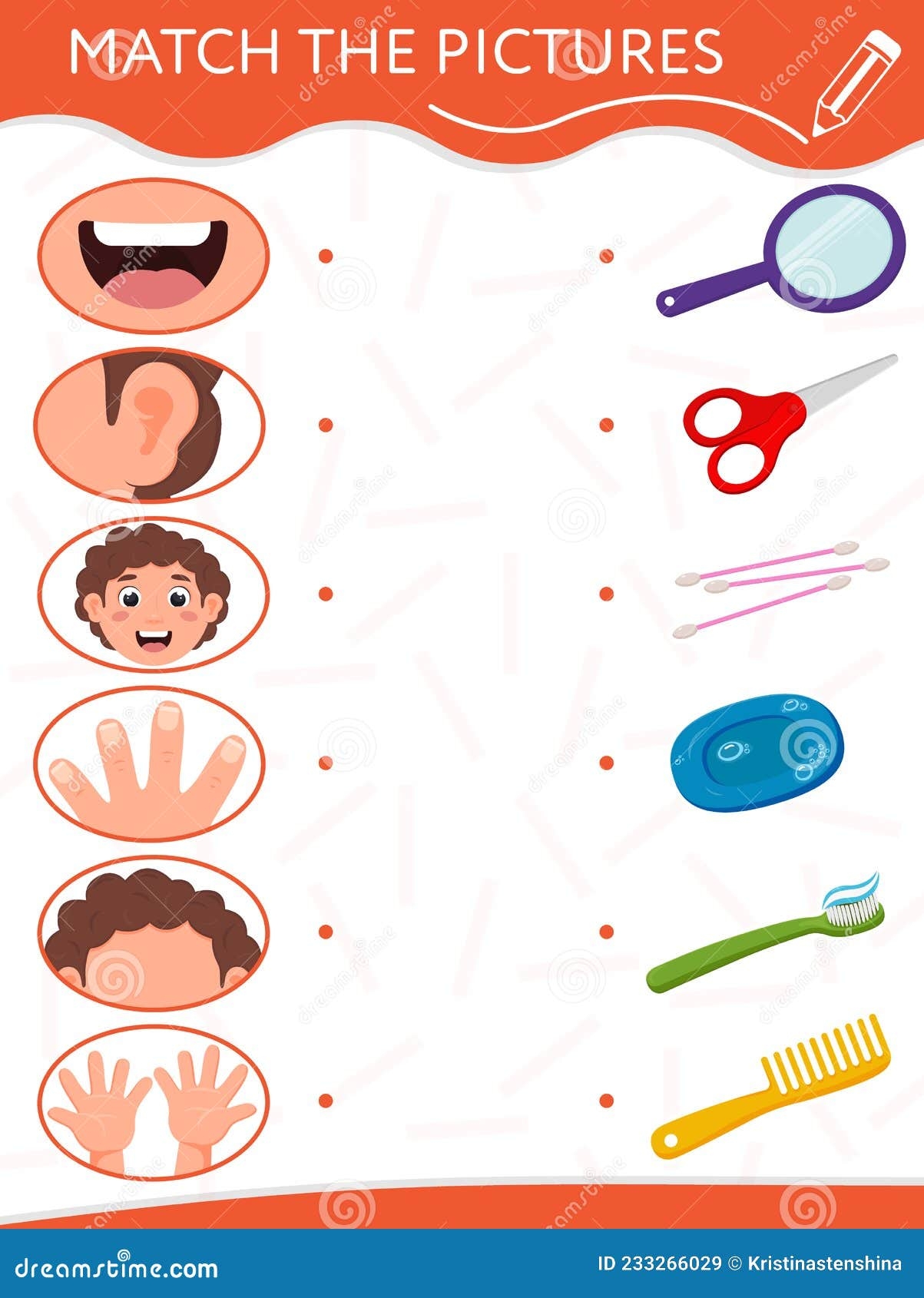 Matching Game For Children Find A Couple Of Body Parts And Hygiene Products Educational Worksheets Or Activity Book Stock Vector Illustration Of Cartoon Elementary 233266029 Matching Game For Children Find A Couple Of Body Parts And Hygiene Products Educational Worksheets Or Activity Book Stock Vector Illustration Of Cartoon Elementary 233266029
