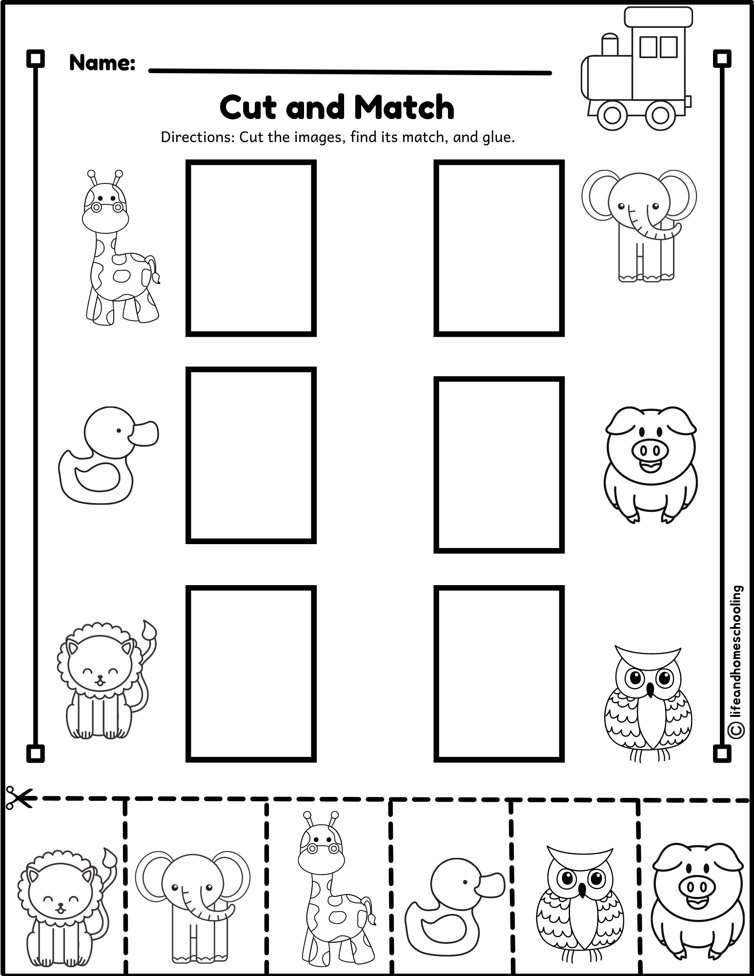 Matching Printable Activity