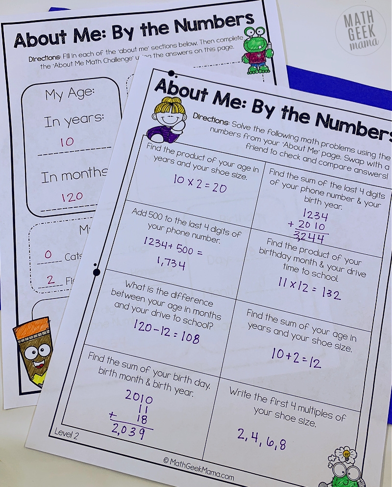 Math About Me By The Numbers Math Geek Mama Math About Me By The Numbers Math Geek Mama