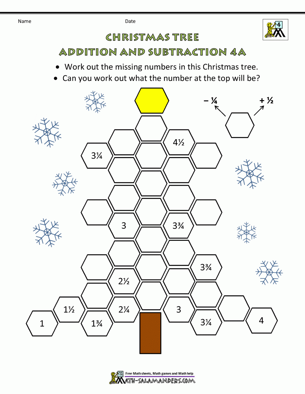 Math Christmas Activities 4th Grade