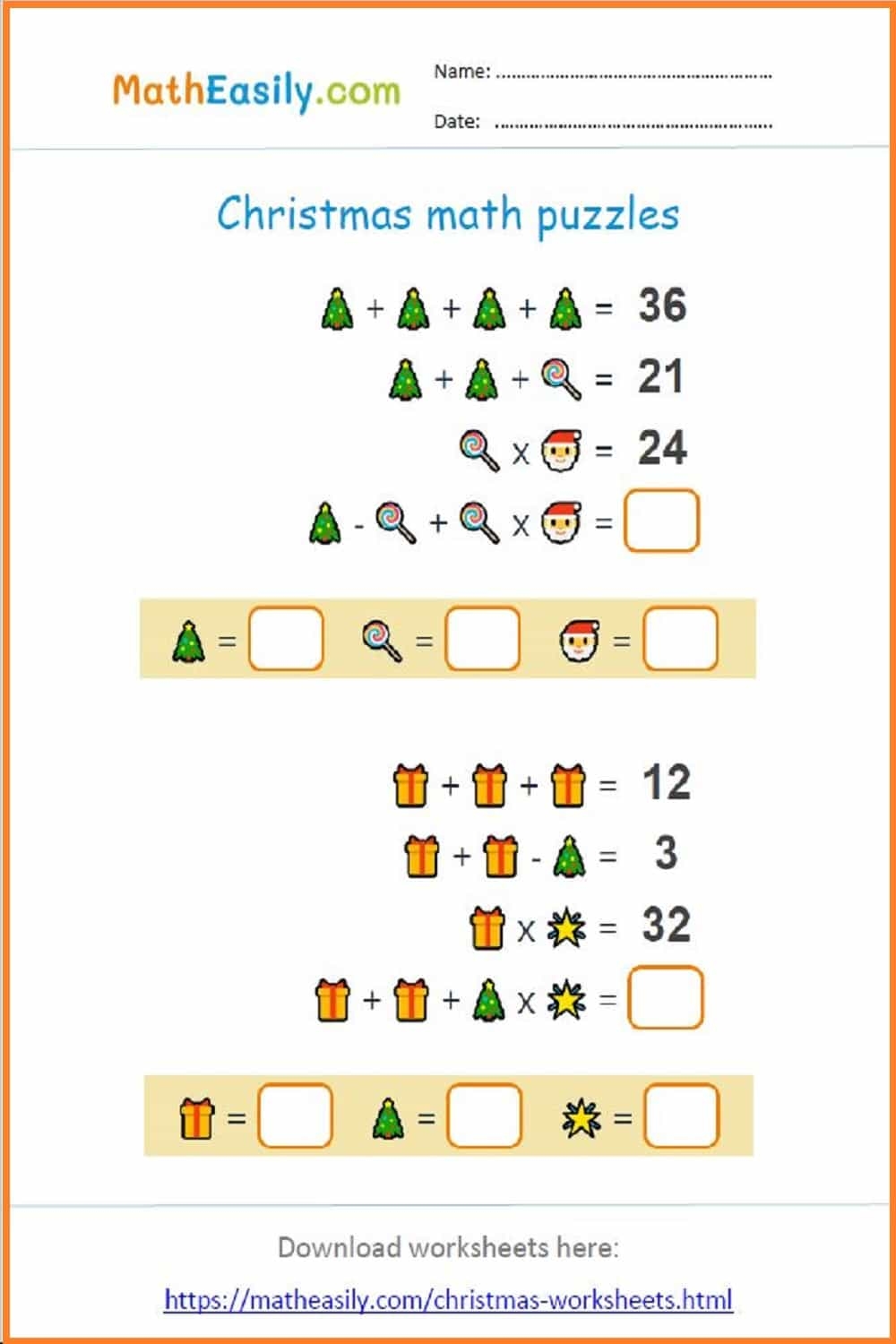 Math Christmas Worksheets PDF Free Download Math Christmas Worksheets PDF Free Download