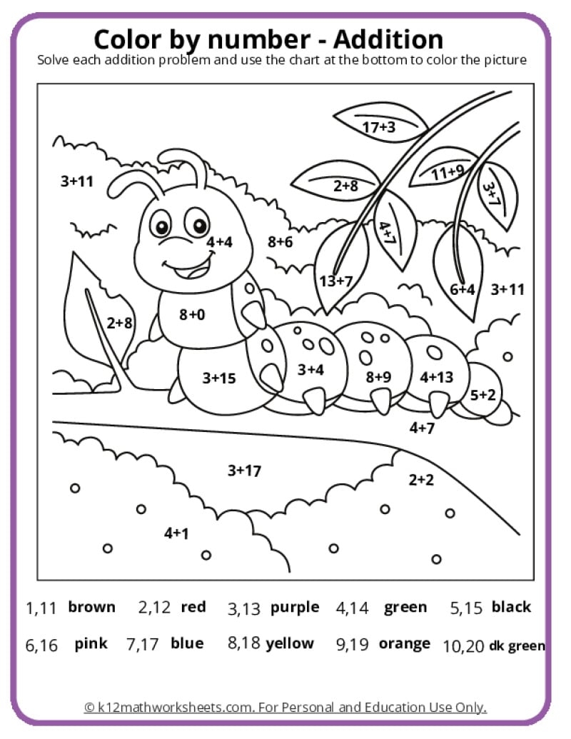 Free Coloring Worksheets For Kindergarten