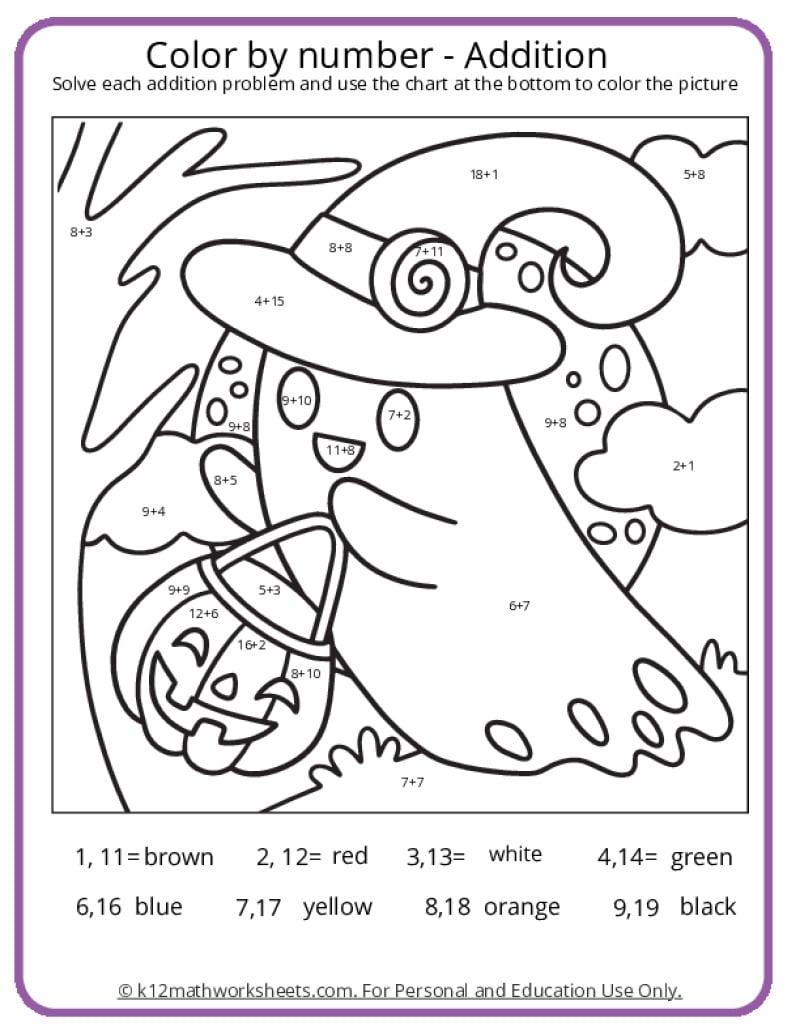 Math Coloring Pages Printable PDFs By K12mathworksheets