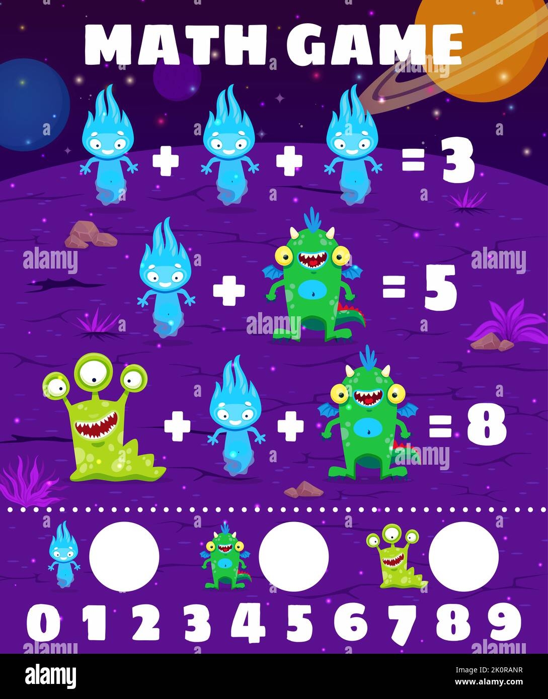 Alien Math Maze Worksheet
