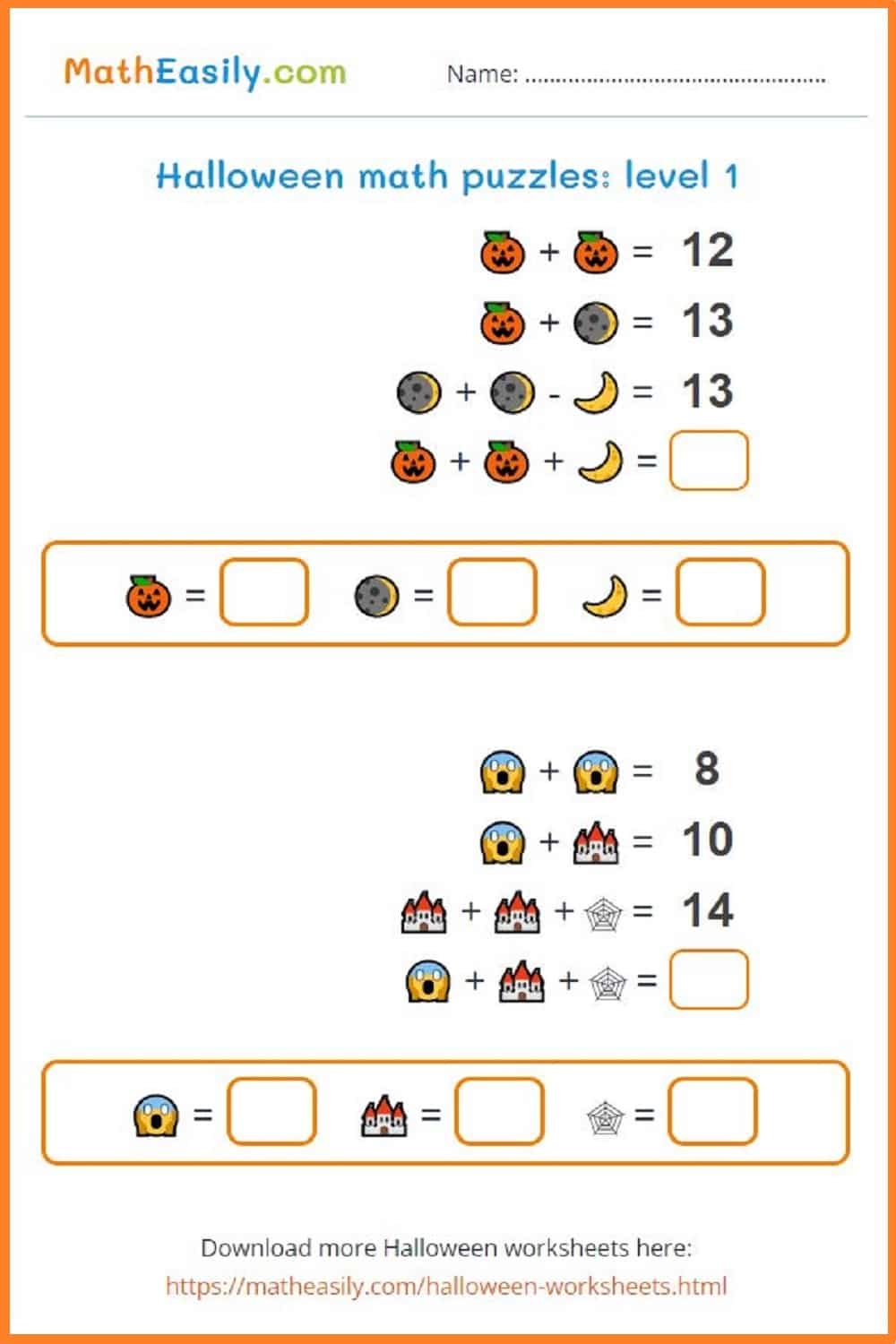 Halloween Math Free Printable Worksheets Halloween Math Free Printable Worksheets