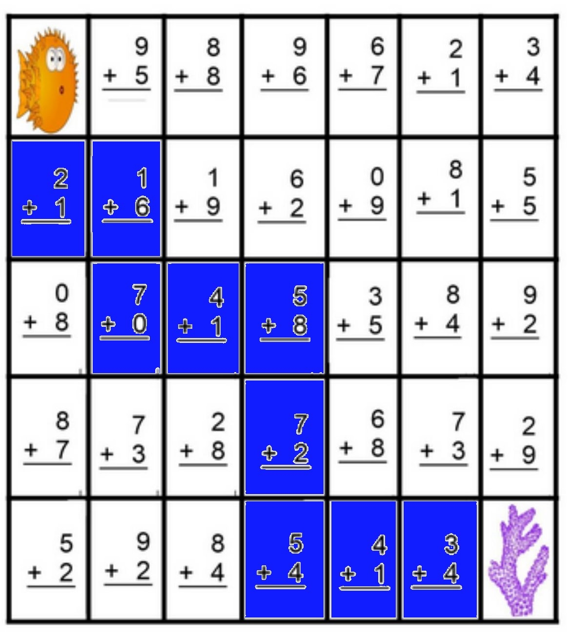Math Maze Addition Worksheets Math Maze Addition Worksheets