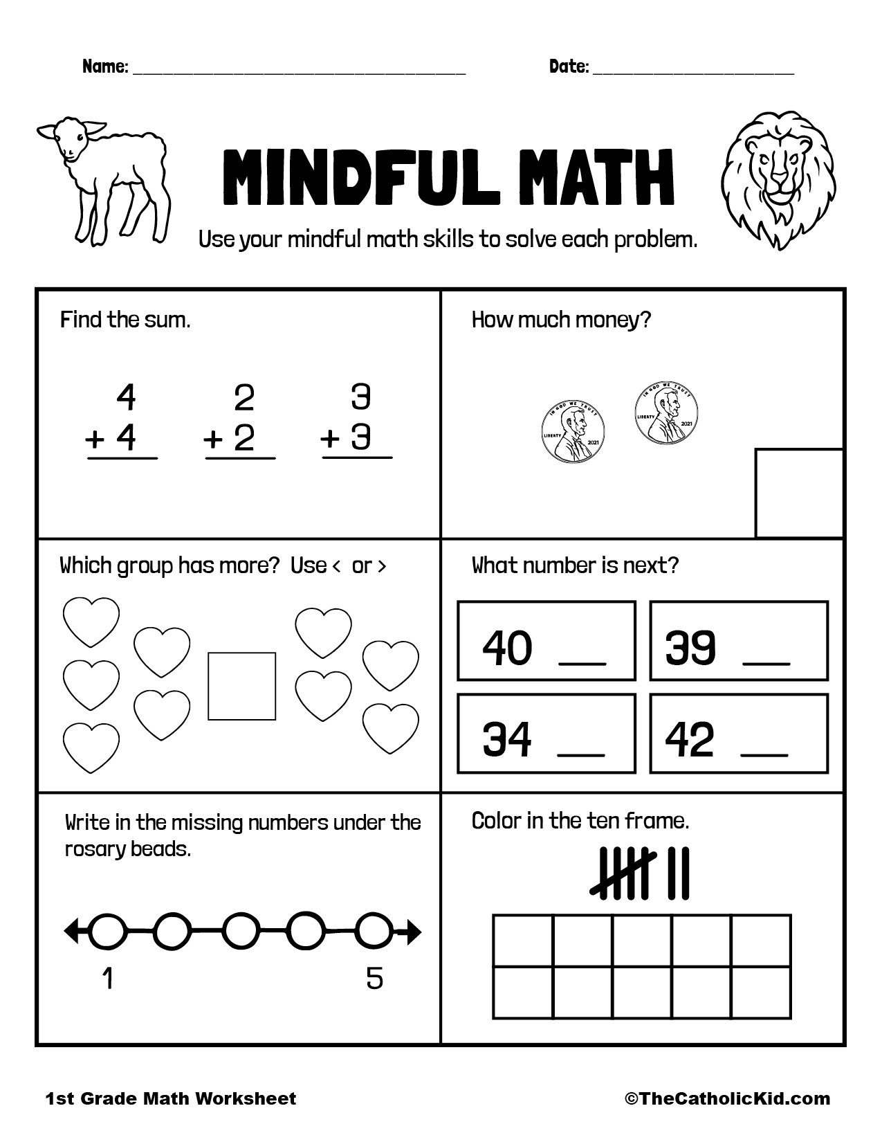 First Grade Math Free Printable Worksheets First Grade Math Free Printable Worksheets
