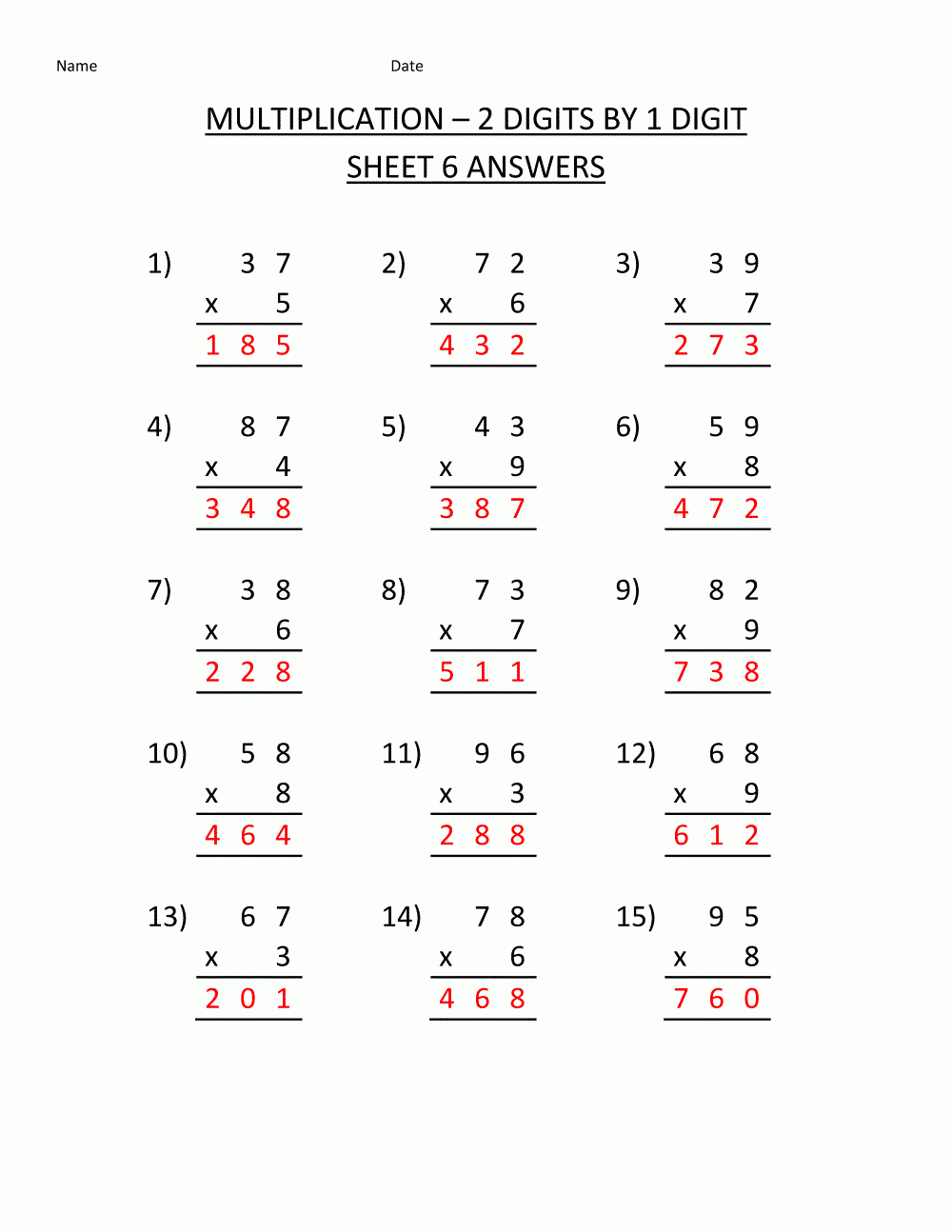 Math Worksheets Answers Math Worksheets Answers