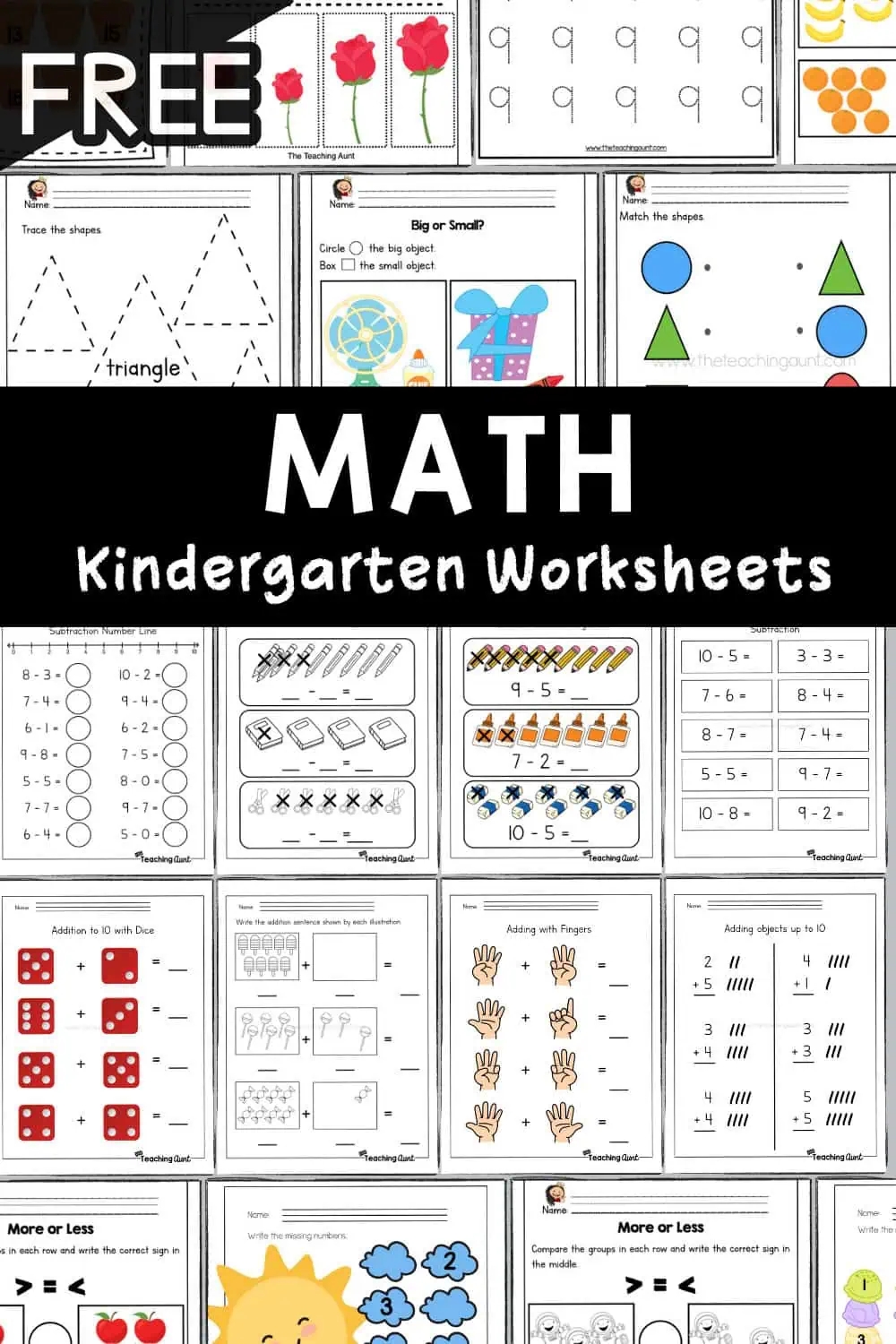 Math Shapes For Kindergarten Worksheets