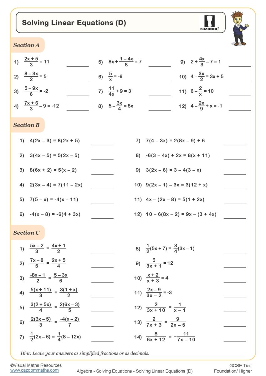 Maths Worksheets KS3 KS4 Printable PDF Worksheets Worksheets Library
