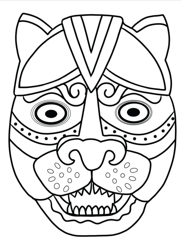 Mayan Mask Coloring Page Download Print Or Color Online For Free