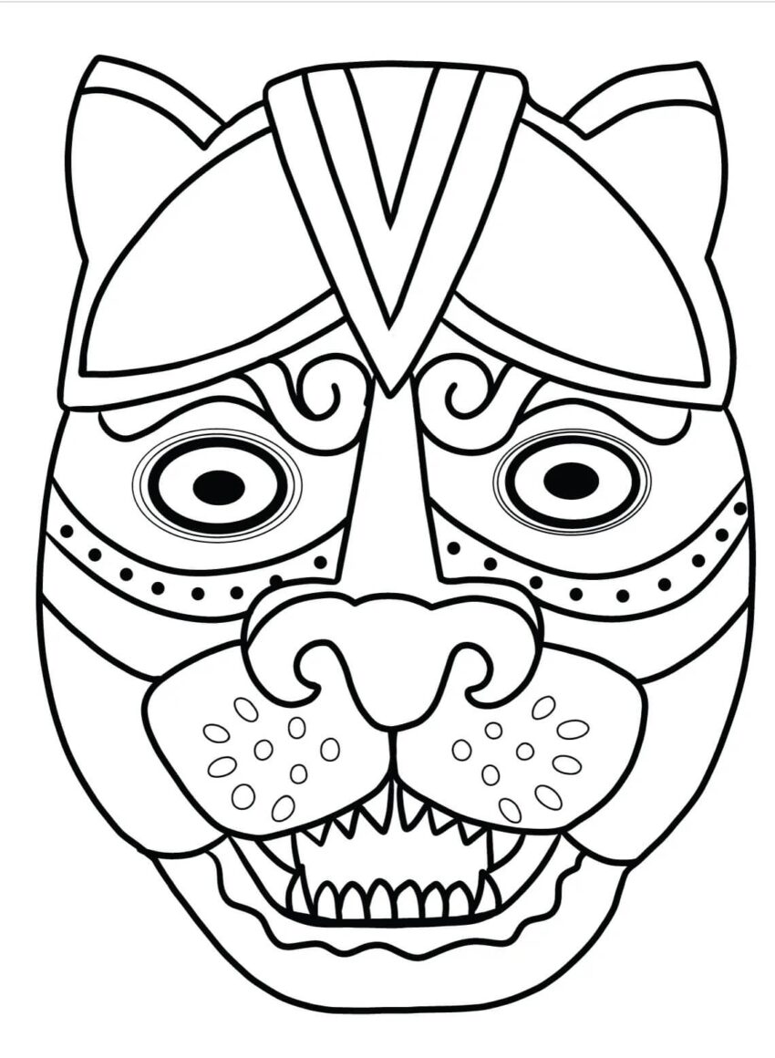 Mayan Mask Coloring Page Download Print Or Color Online For Free