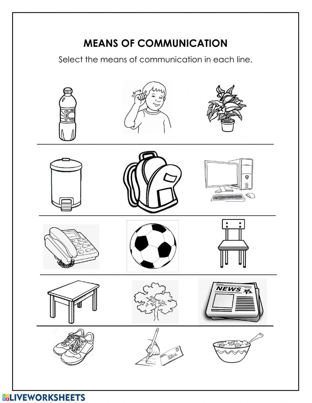 Means Of Communication Activity Kindergarten Worksheets Worksheets Library Means Of Communication Activity Kindergarten Worksheets Worksheets Library