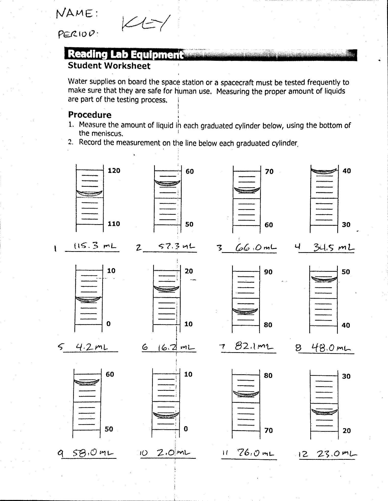 Measurement Mass And Volume Mr Gibbs Science Worksheets Library