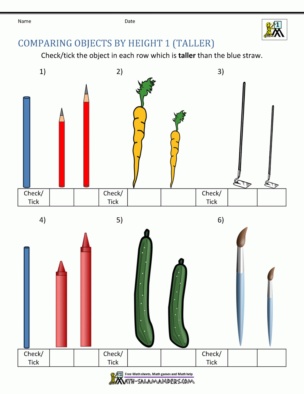 Measurement Worksheets For First Grade