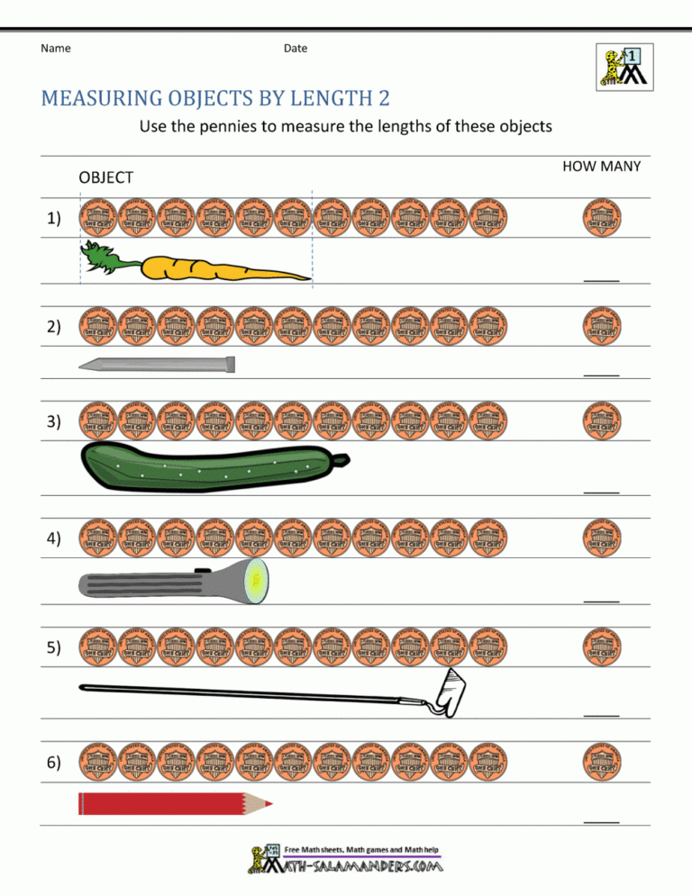 Measurement Worksheets For First Grade
