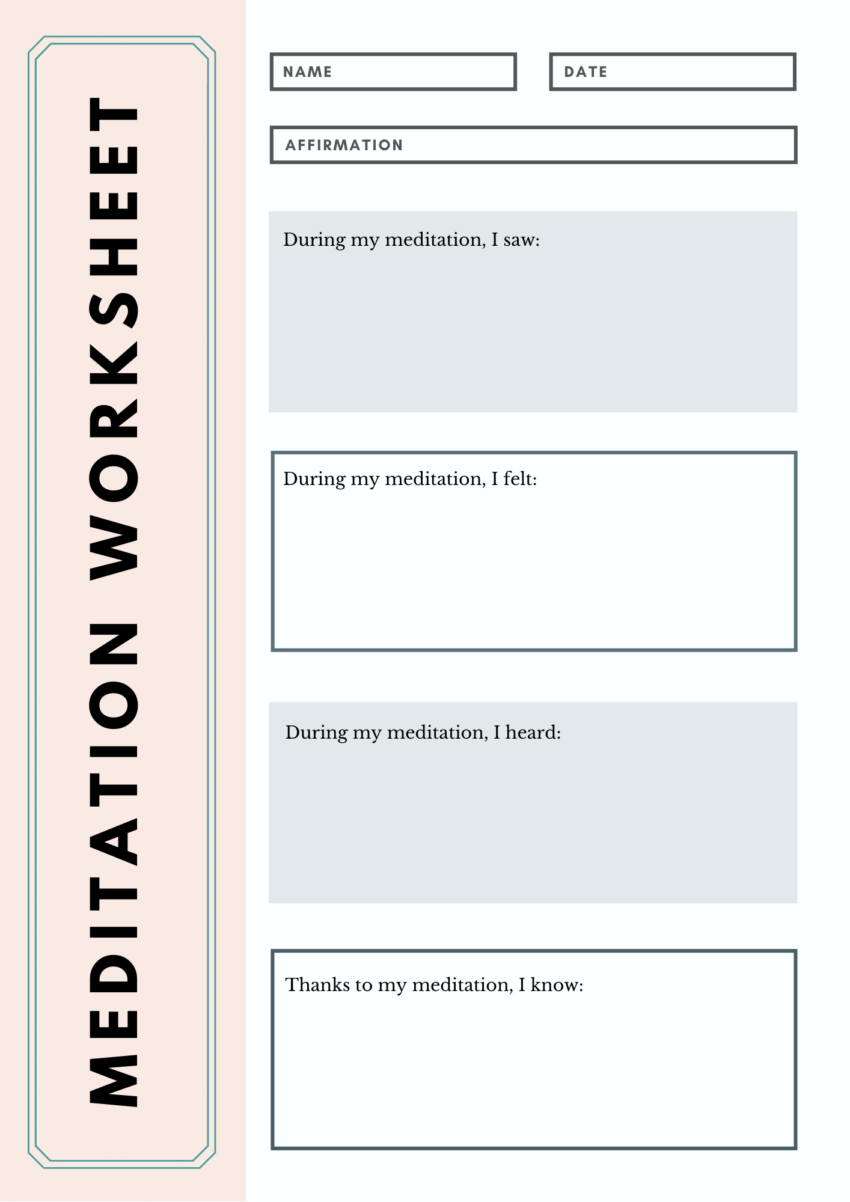 Meditation Worksheet Payhip