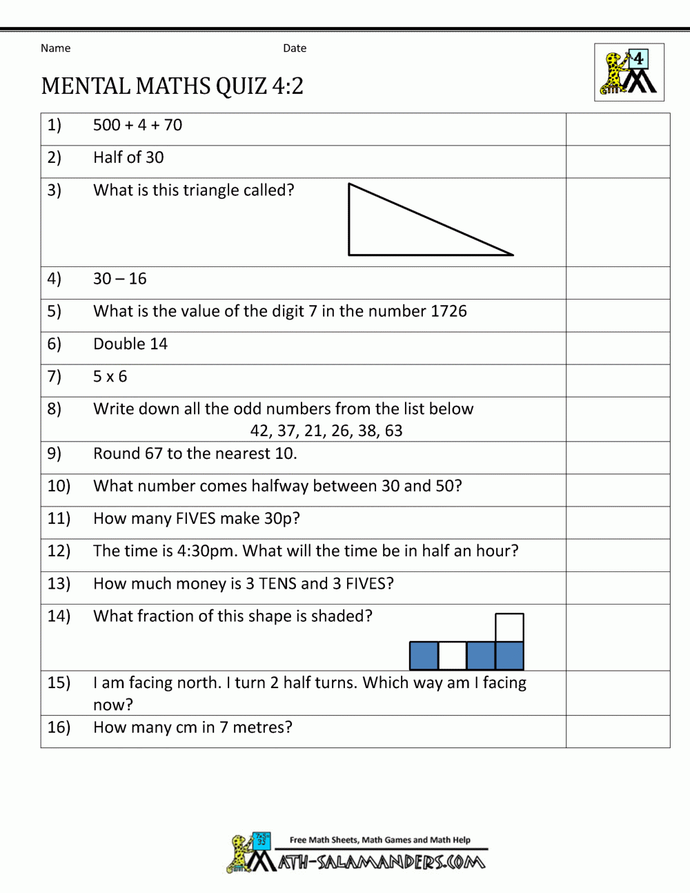 Key Stage 4 Maths Printable Worksheets