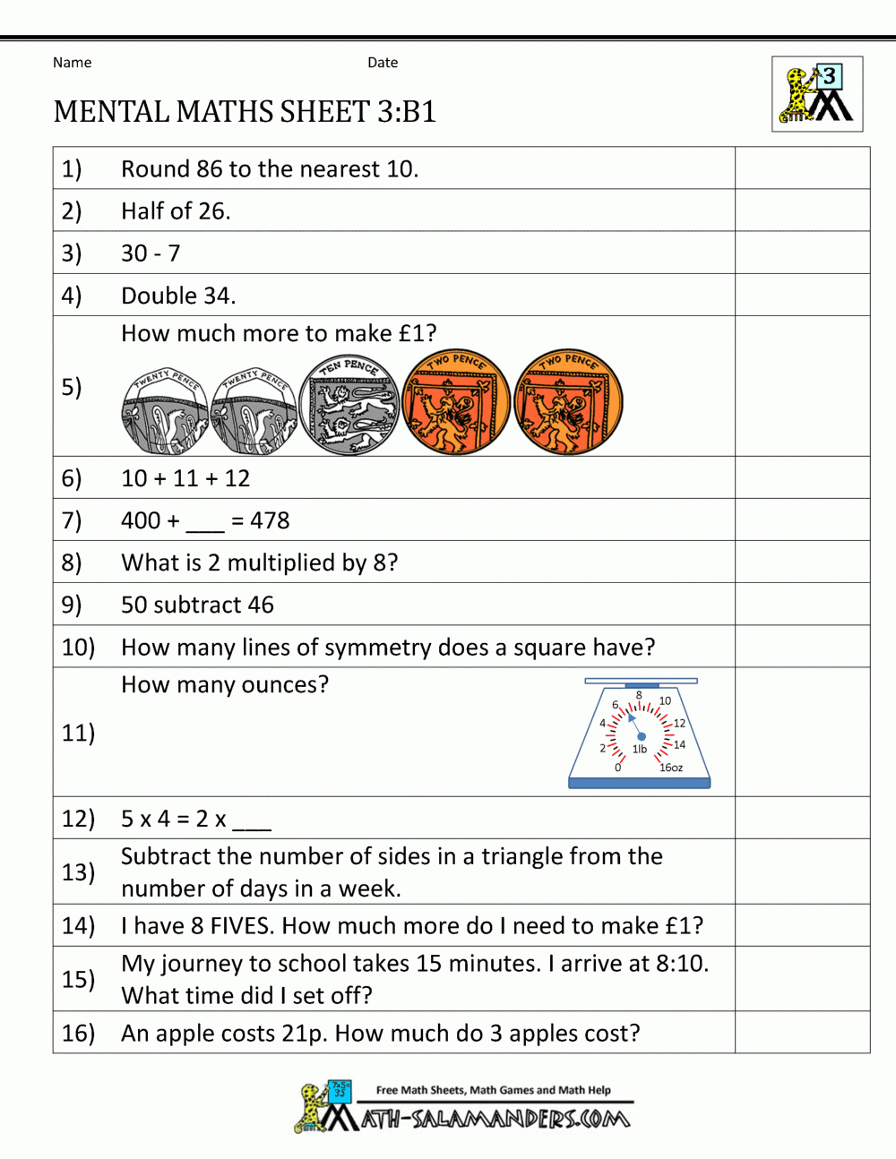 Free Printable Maths Worksheets Ks2 Free Printable Maths Worksheets Ks2