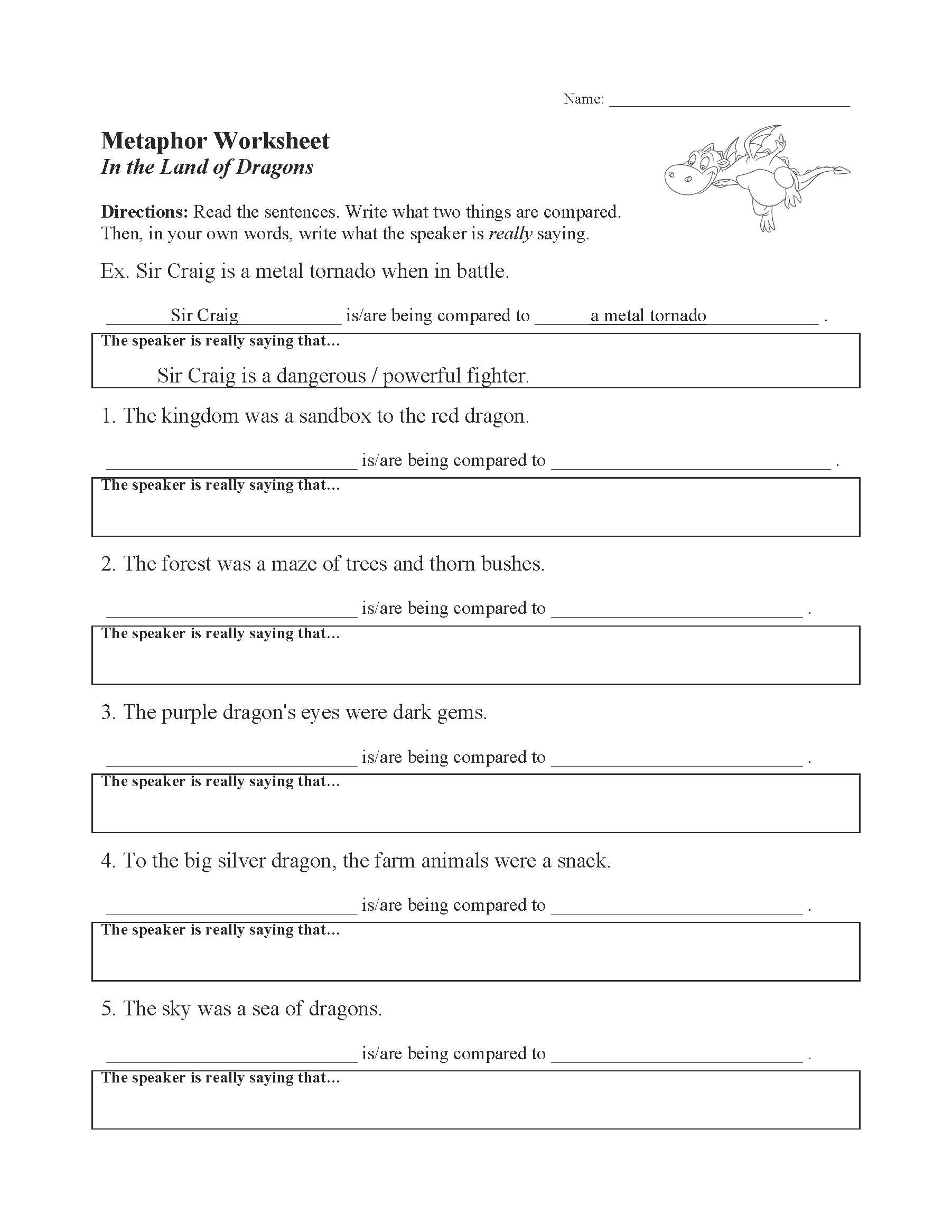 Maze Runner Figurative Language Worksheet