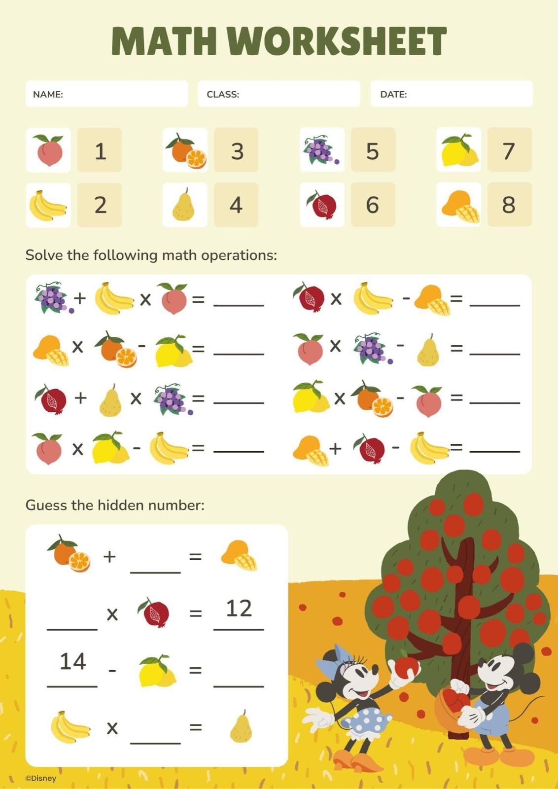Mickey Mouse Math Worksheet Presentation Mickey Mouse Math Worksheet Presentation