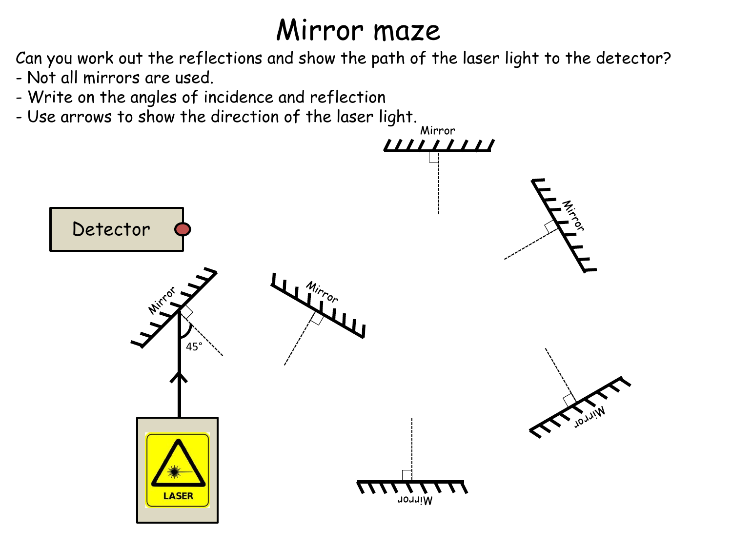 Mirror Maze Worksheet Reflection And Angles Mirror Maze Worksheet Reflection And Angles