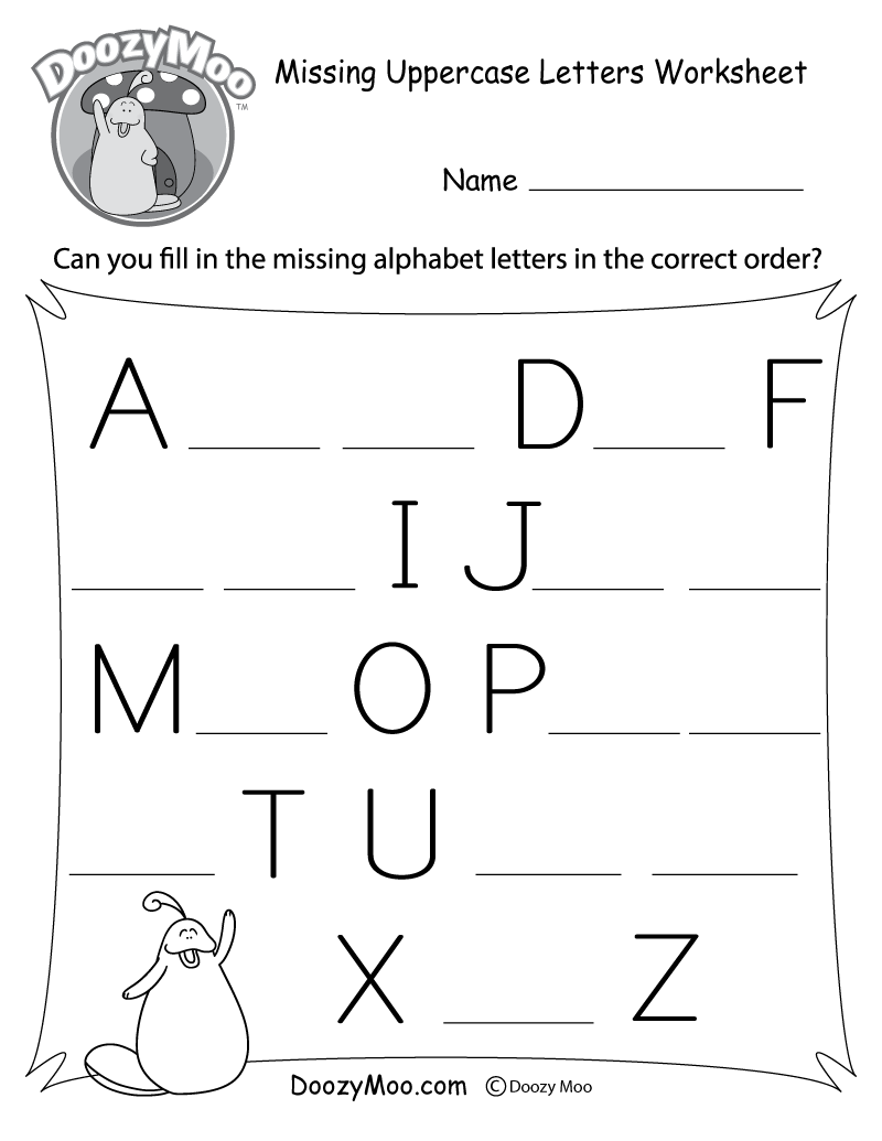 Missing Letter Worksheets Free Printables Doozy Moo