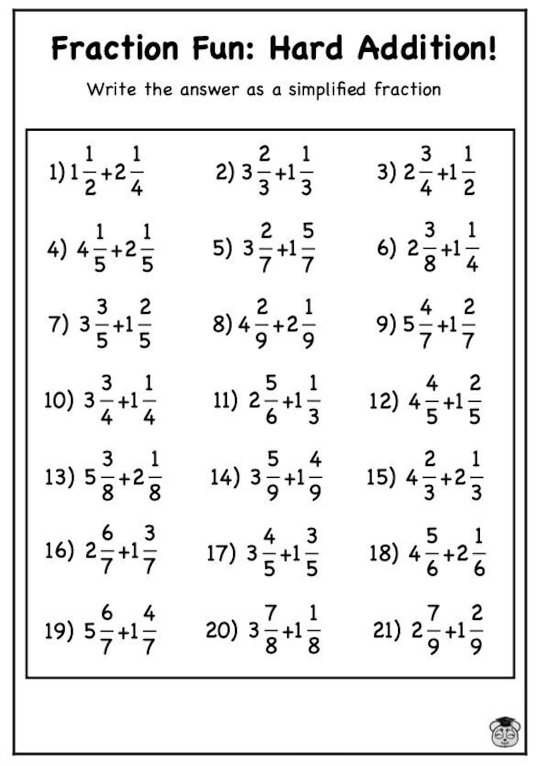 Mixed Fraction Addition Worksheets For Kids 7 11 Engaging Math Practice Primary School Learning Activities Homeschool Resources Etsy Mixed Fraction Addition Worksheets For Kids 7 11 Engaging Math Practice Primary School Learning Activities Homeschool Resources Etsy