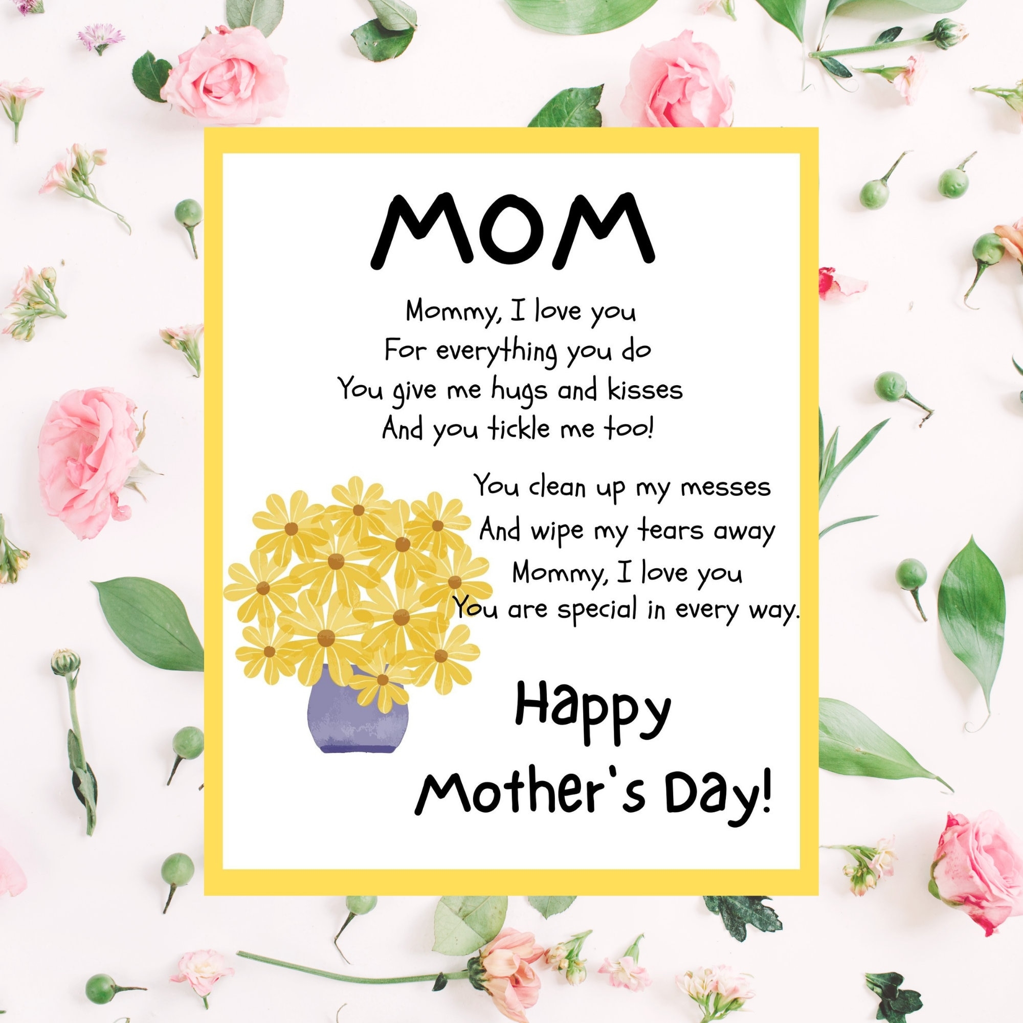 MOM Mother s Day Poem Printable Mother s Day Poem From Child MOM Mother s Day Poem Printable Mother s Day Poem From Child