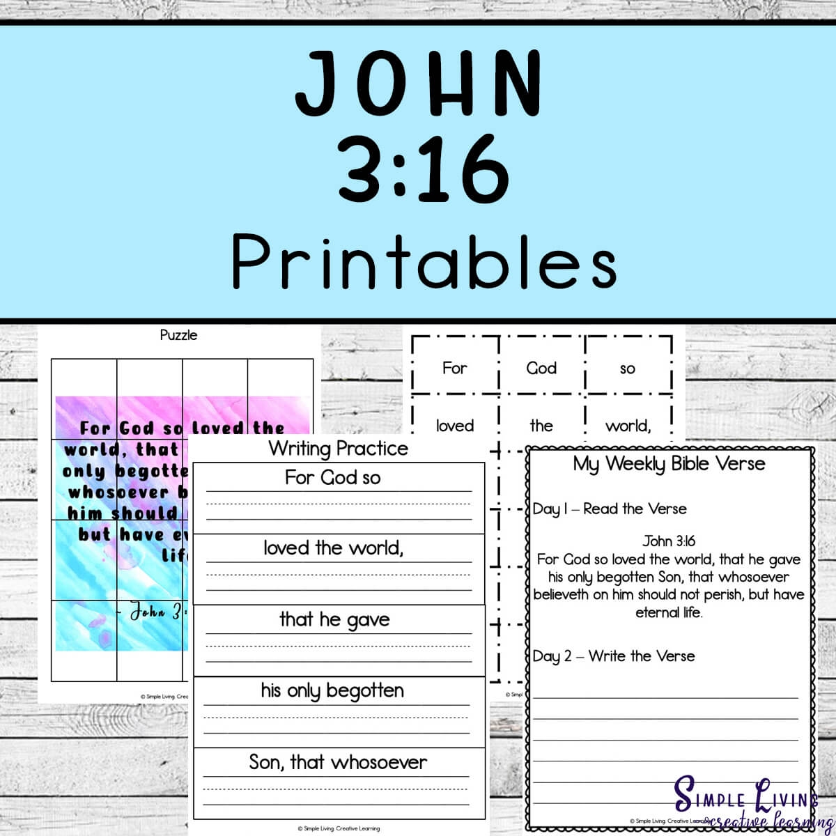 Monday Memory Verse John 3 16 Printables Simple Living Creative Learning
