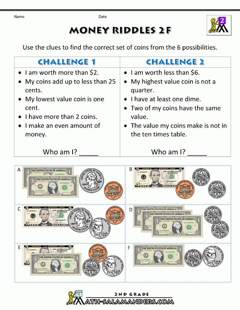 Free Money Worksheets For Third Grade Free Money Worksheets For Third Grade